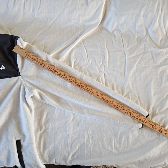 Fila Sport Women's Medium White Gray Fleece Full-zip Jacket - Picture 11 of 11